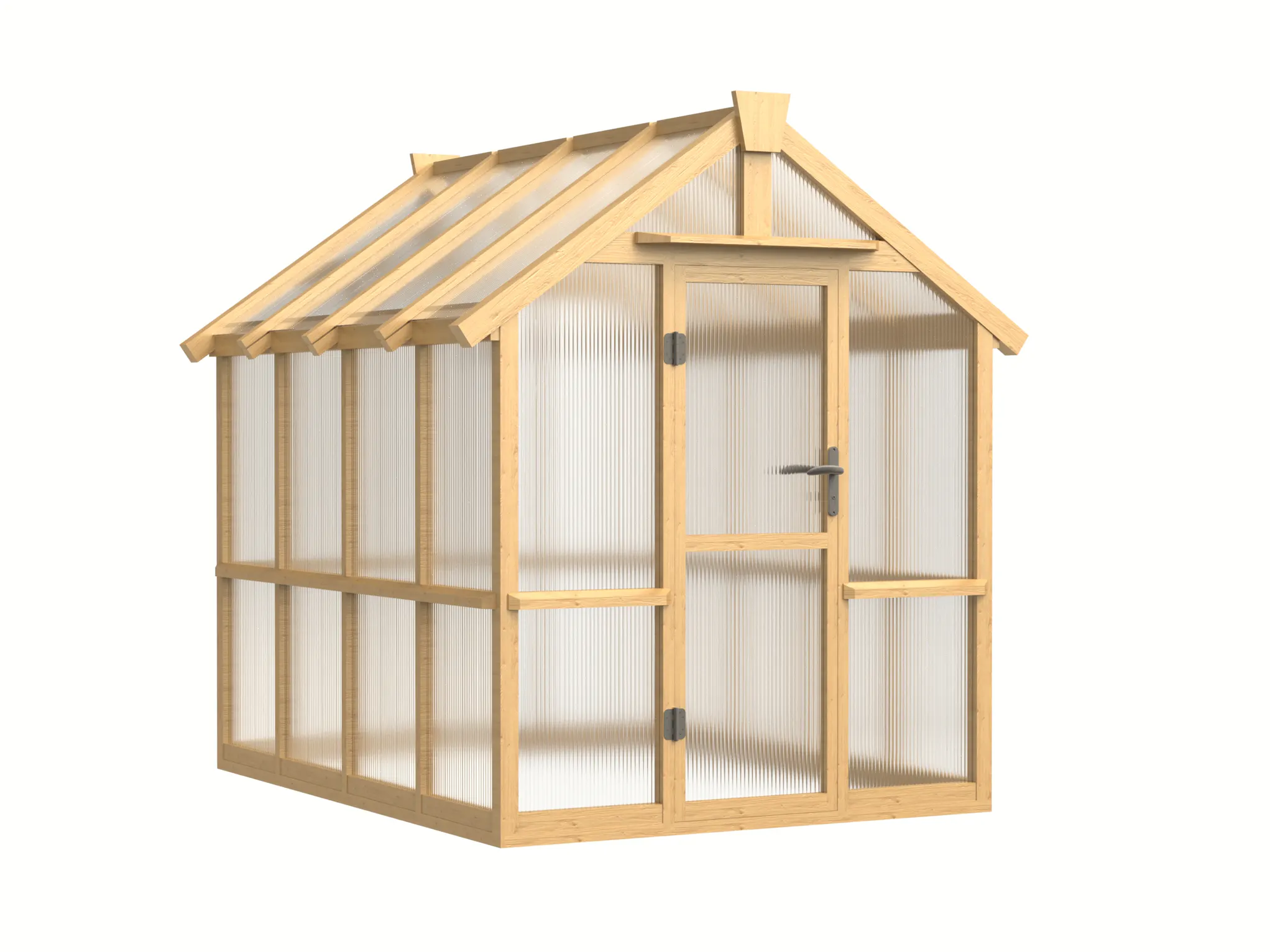 6 ft Wooden Gable Greenhouse with Full-Height Polycarbonate Panels 5 6-ft-wooden-gable-greenhouse-with-full-height-polycarbonate-panels-product-5