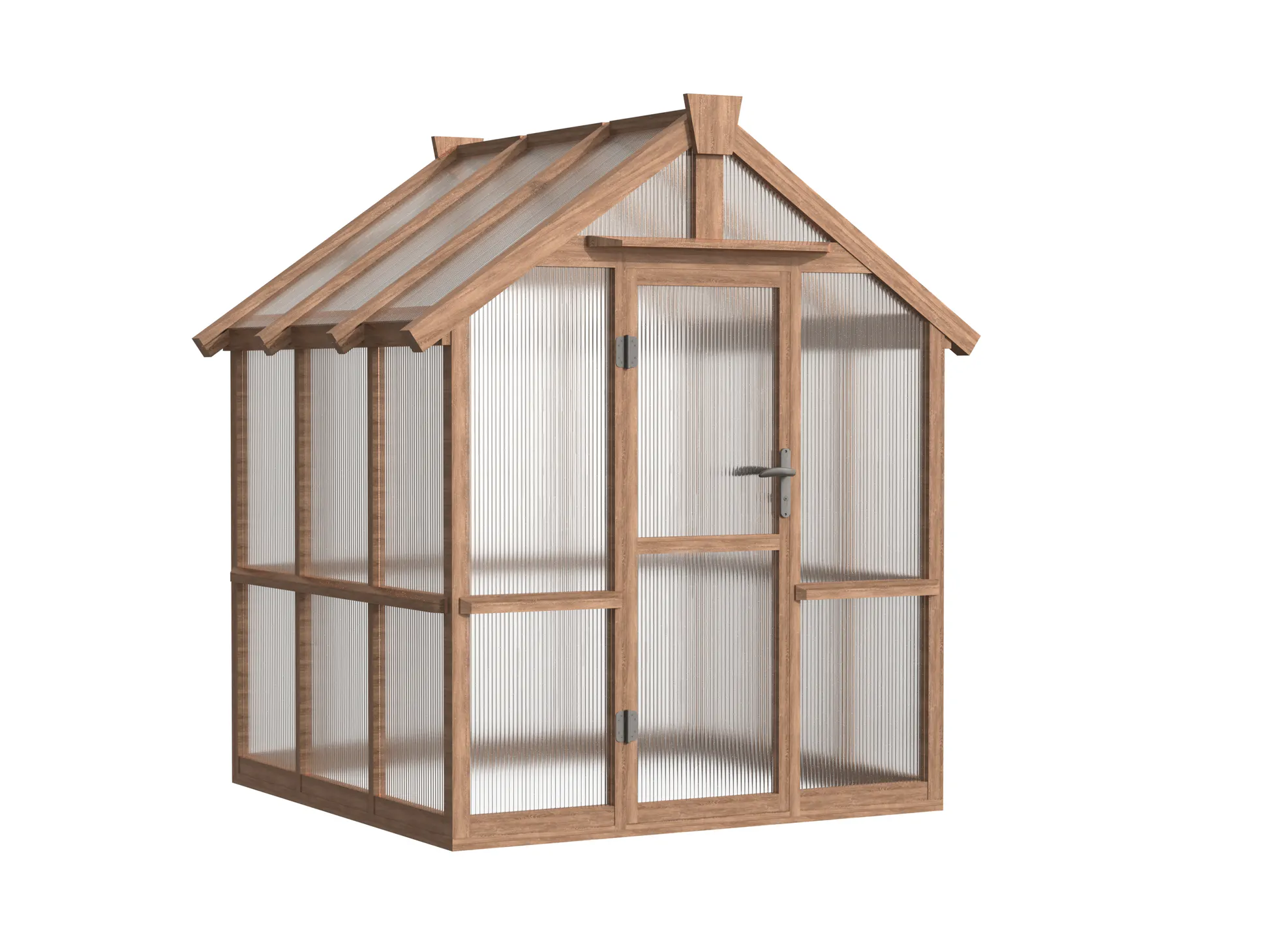 6 ft Wooden Gable Greenhouse with Full-Height Polycarbonate Panels 8 6-ft-wooden-gable-greenhouse-with-full-height-polycarbonate-panels-product-8