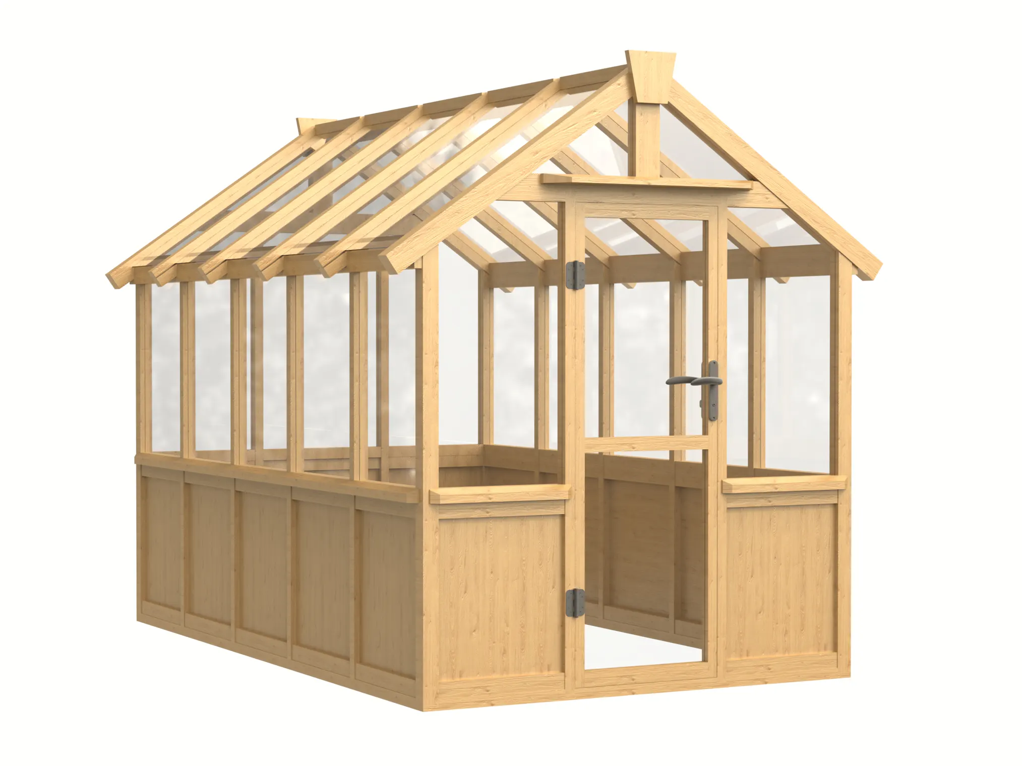 6 ft Wooden Gable Greenhouse with Solid Wood Base and Glass Panels 2 6-ft-wooden-gable-greenhouse-with-solid-wood-base-and-glass-panels-product-2