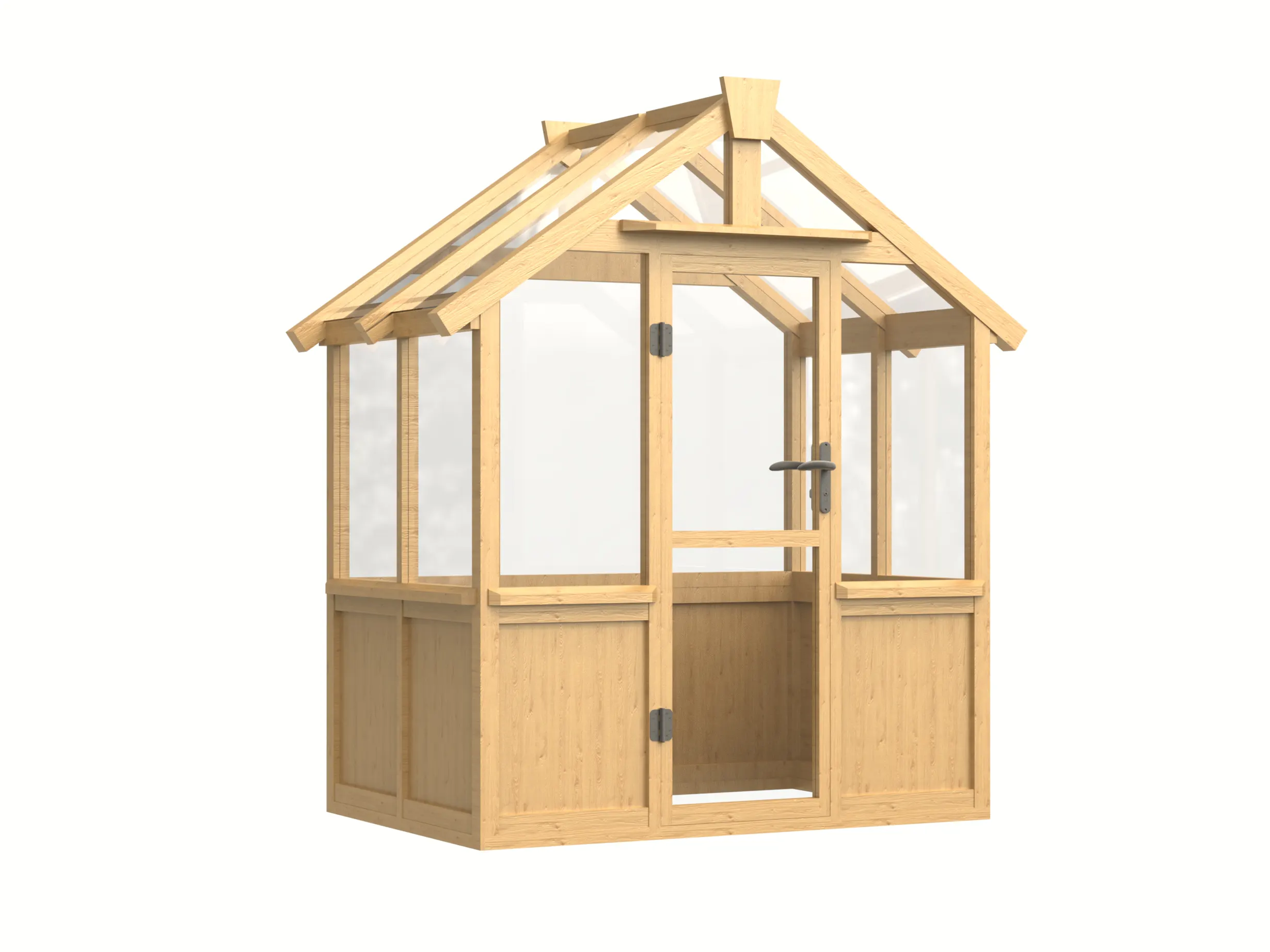 6 ft Wooden Gable Greenhouse with Solid Wood Base and Glass Panels 3 6-ft-wooden-gable-greenhouse-with-solid-wood-base-and-glass-panels-product-3