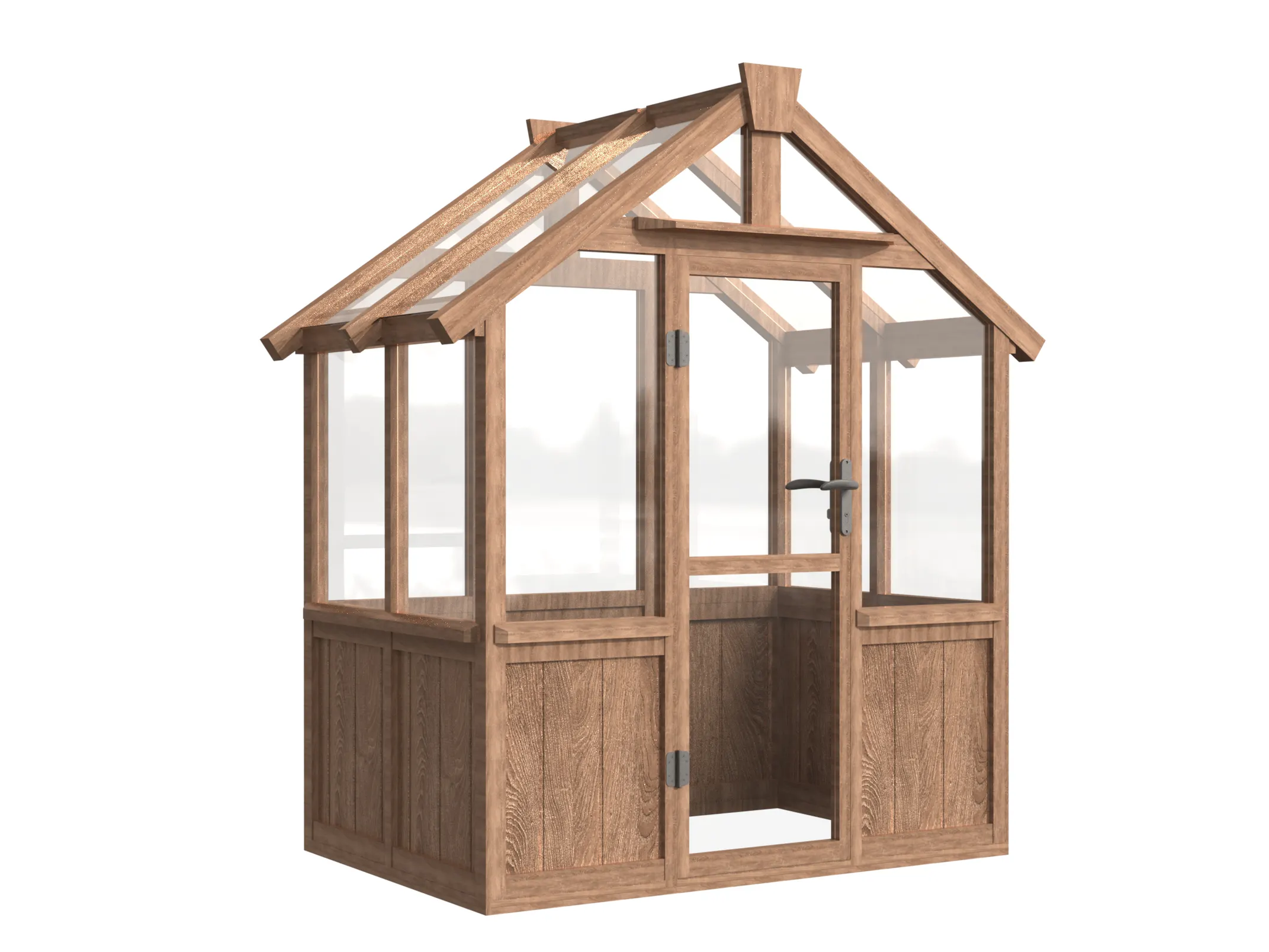6 ft Wooden Gable Greenhouse with Solid Wood Base and Glass Panels 4 6-ft-wooden-gable-greenhouse-with-solid-wood-base-and-glass-panels-product-4