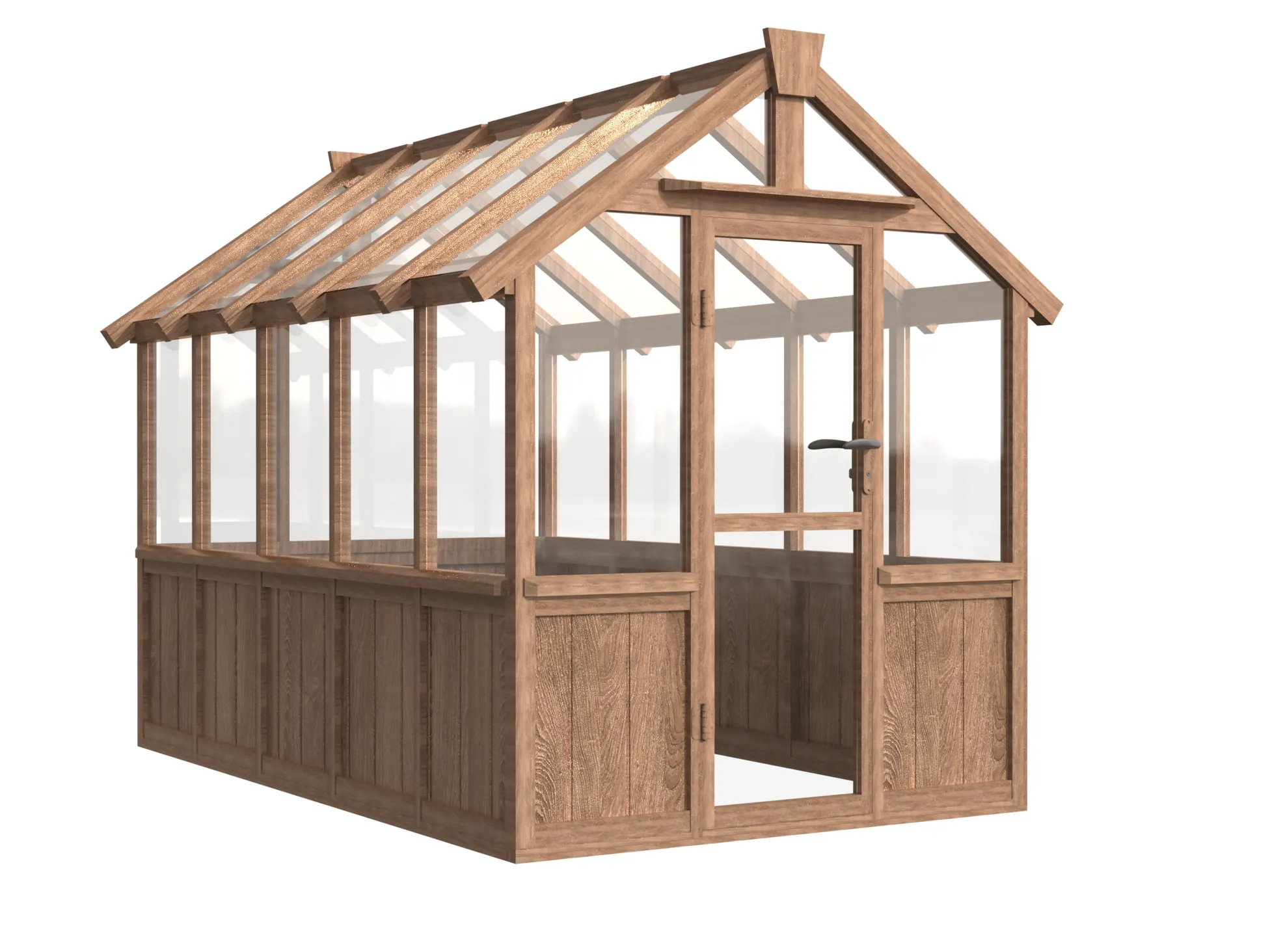6 ft Wooden Gable Greenhouse with Solid Wood Base and Glass Panels 5 6-ft-wooden-gable-greenhouse-with-solid-wood-base-and-glass-panels-product-5