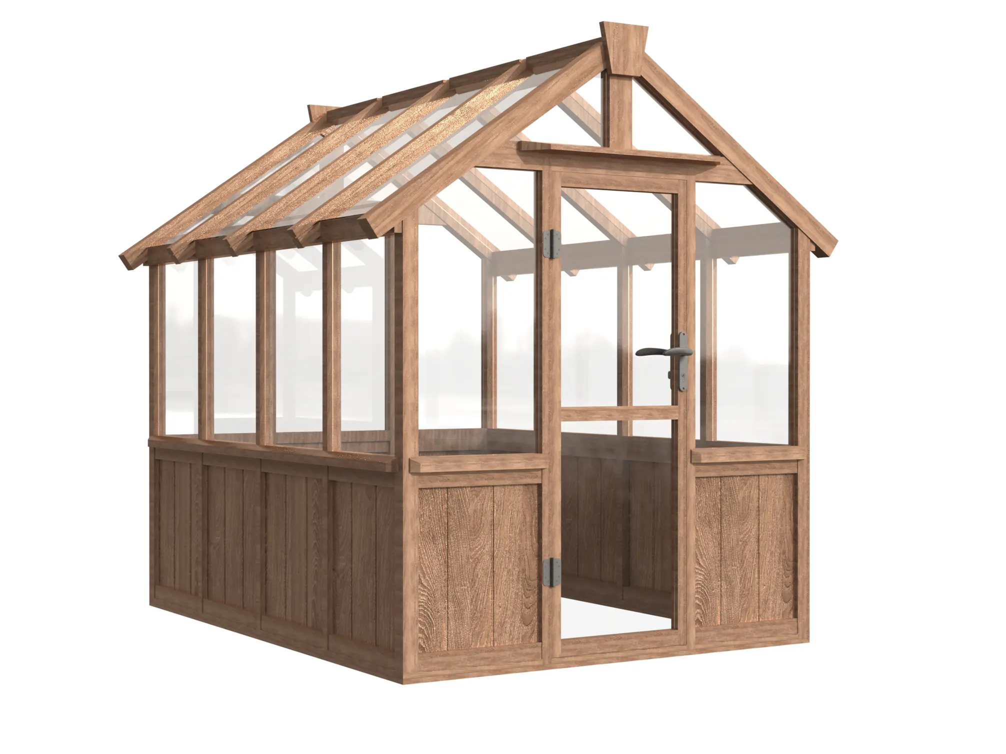 6 ft Wooden Gable Greenhouse with Solid Wood Base and Glass Panels 6 6-ft-wooden-gable-greenhouse-with-solid-wood-base-and-glass-panels-product-6