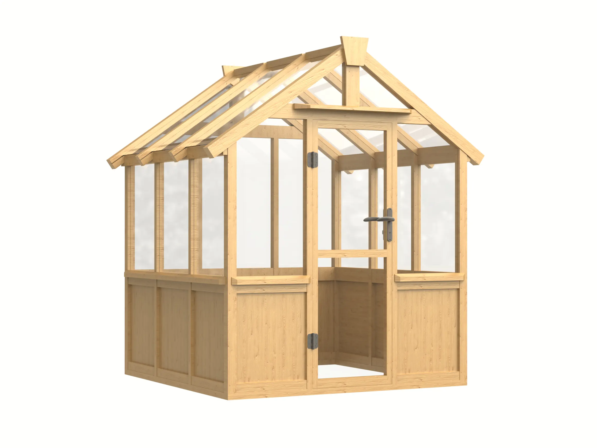 6 ft Wooden Gable Greenhouse with Solid Wood Base and Glass Panels 7 6-ft-wooden-gable-greenhouse-with-solid-wood-base-and-glass-panels-product-7