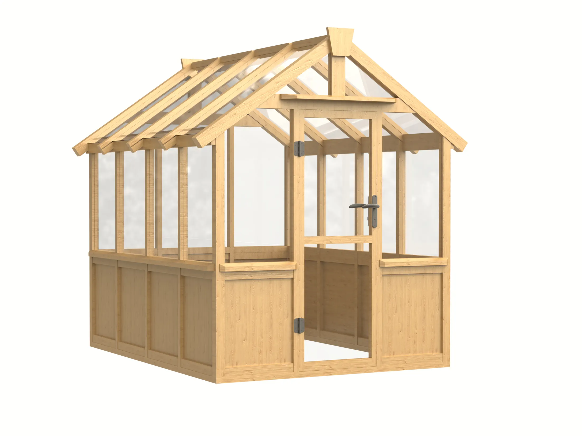 6 ft Wooden Gable Greenhouse with Solid Wood Base and Glass Panels 8 6-ft-wooden-gable-greenhouse-with-solid-wood-base-and-glass-panels-product-8