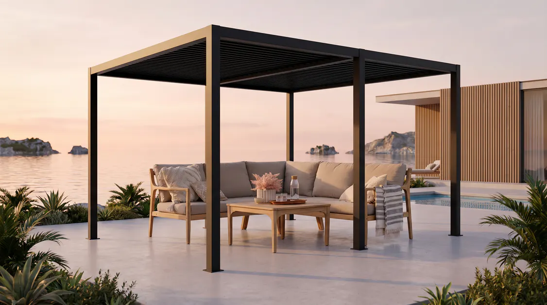 6-post-aluminium-louvered-pergola-scene-2
