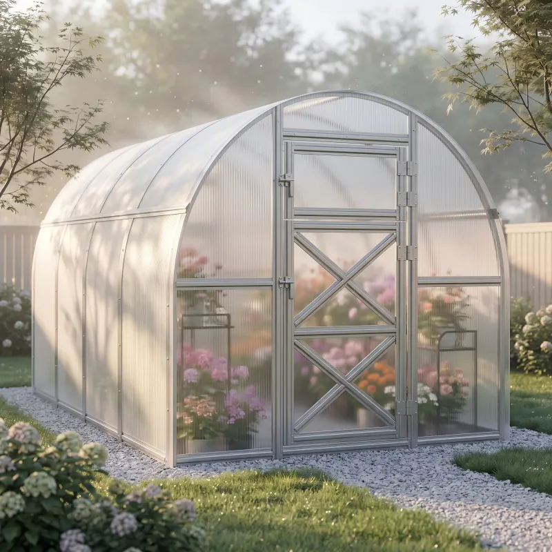 6.5x6.5-ft-steel-arched-roof-greenhouse-scene-1