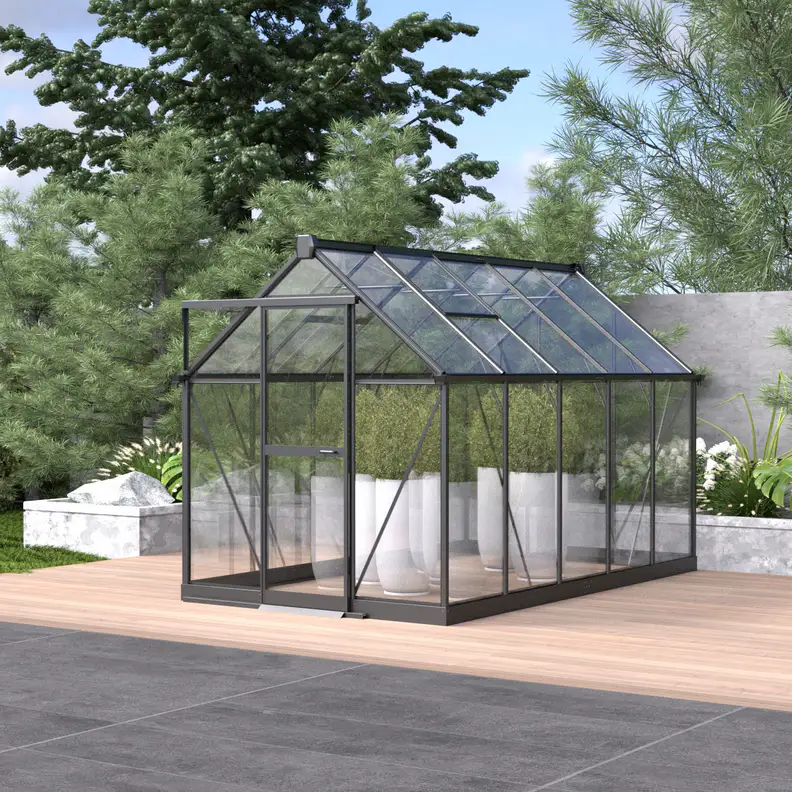 6x10-ft-aluminium-gable-roof-greenhouse-with-glass-panels-s-series-scene-2