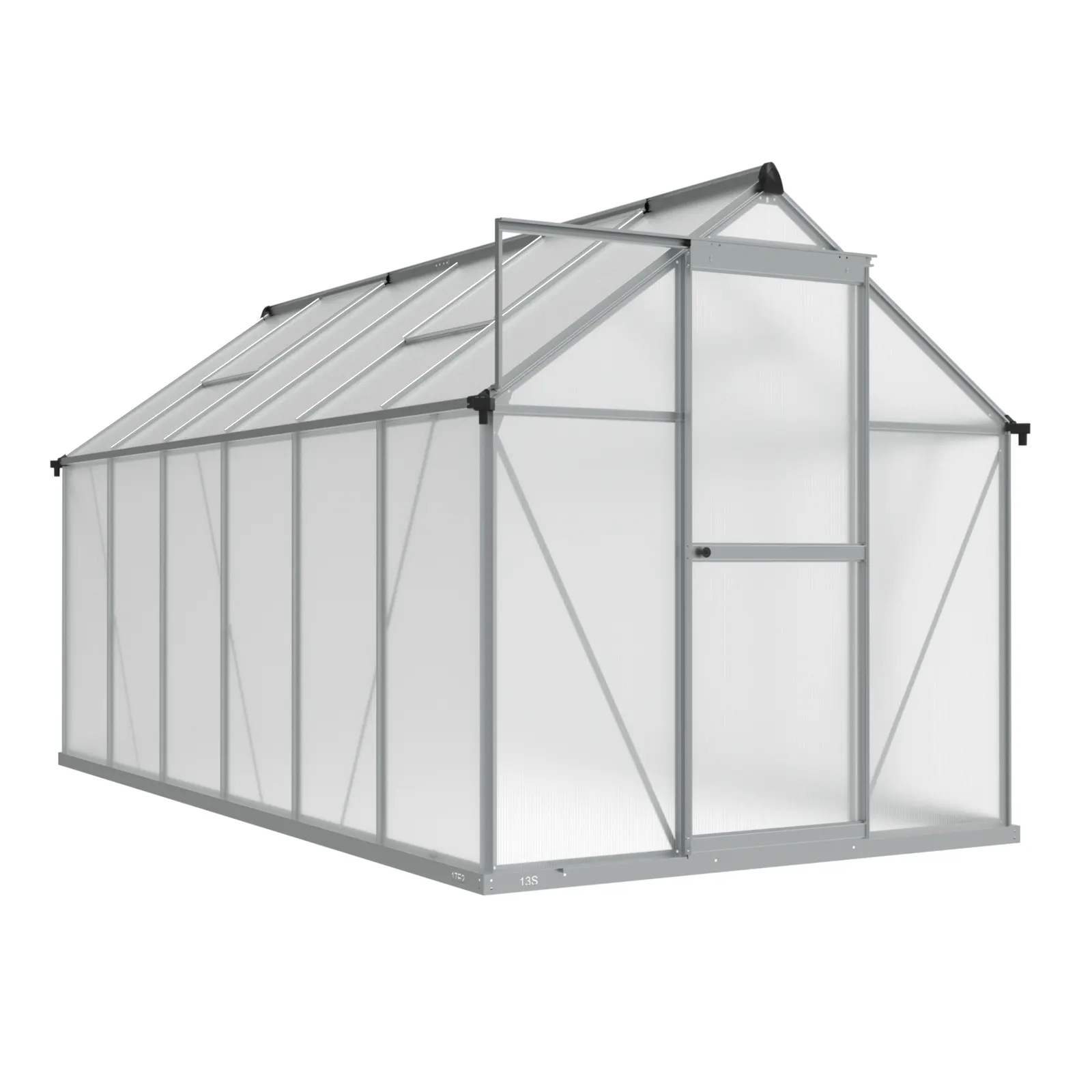 6 x 12 ft Aluminium Gable Roof Greenhouse | L Series 4 6x12-ft-aluminium-gable-roof-greenhouse-l-series-product-4