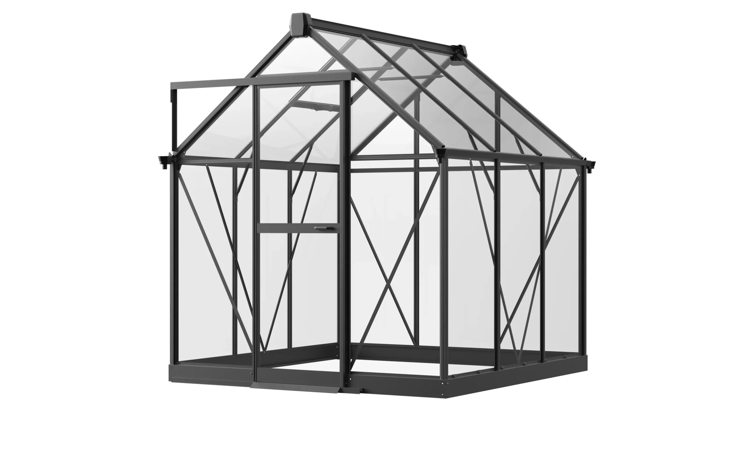 6 x 6 ft Aluminium Gable Roof Greenhouse with Glass Panels | S Series 1 6x6-ft-aluminium-gable-roof-greenhouse-with-glass-panels-s-series-product-1-scaled