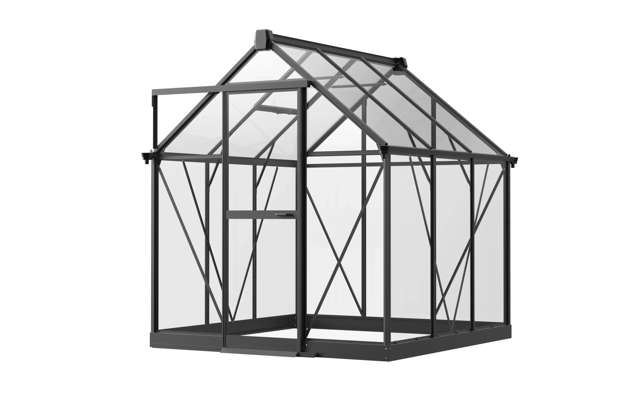 6 x 6 ft Aluminium Gable Roof Greenhouse with Glass Panels | S Series 2 6x6-ft-aluminium-gable-roof-greenhouse-with-glass-panels-s-series-product-2-scaled