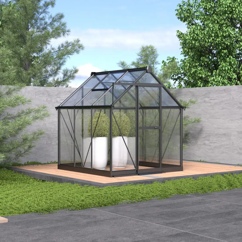 6x6-ft-aluminium-gable-roof-greenhouse-with-glass-panels-s-series-scene-2