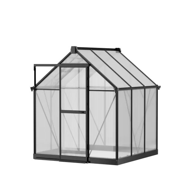 6 x 6 ft Aluminium Gable Roof Greenhouse with Polycarbonate Panels | S Series 9 6x6-ft-aluminium-gable-roof-greenhouse-with-polycarbonate-panels-s-series-product-1