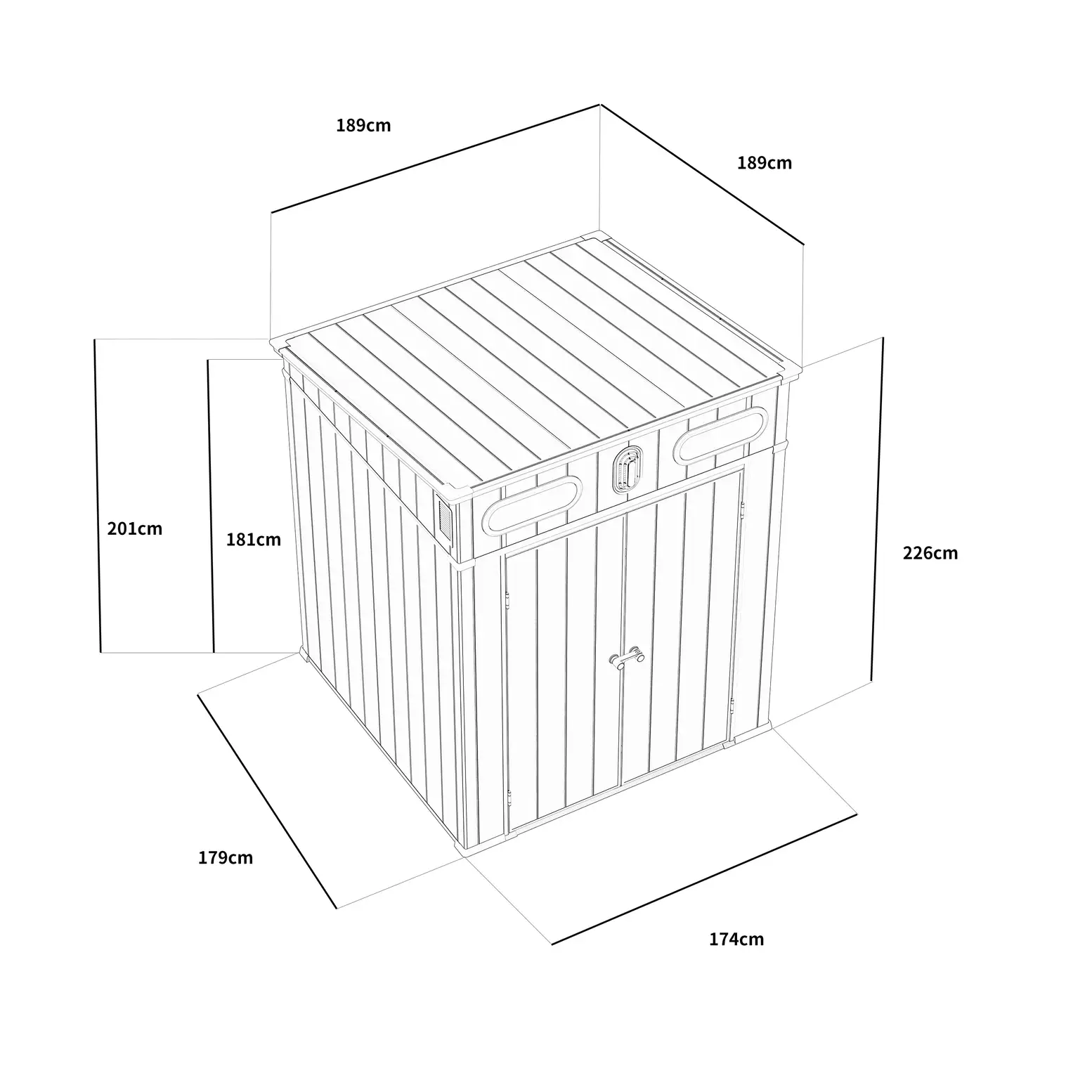 6x6-ft-pent-roof-resin-storage-shed-kc-linedrawing-3