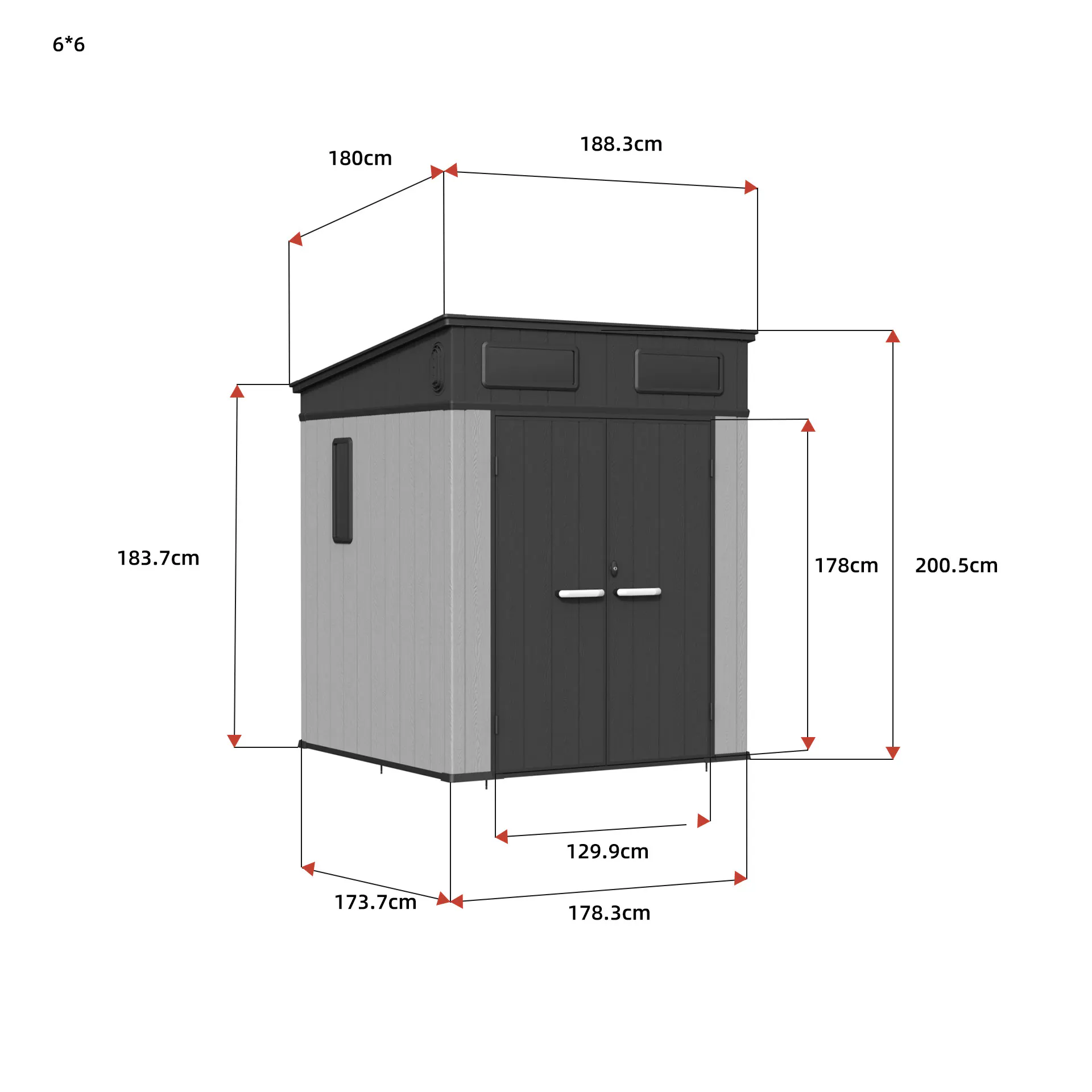 6x6-ft-pent-roof-resin-storage-shed-kc2-linedrawing-3