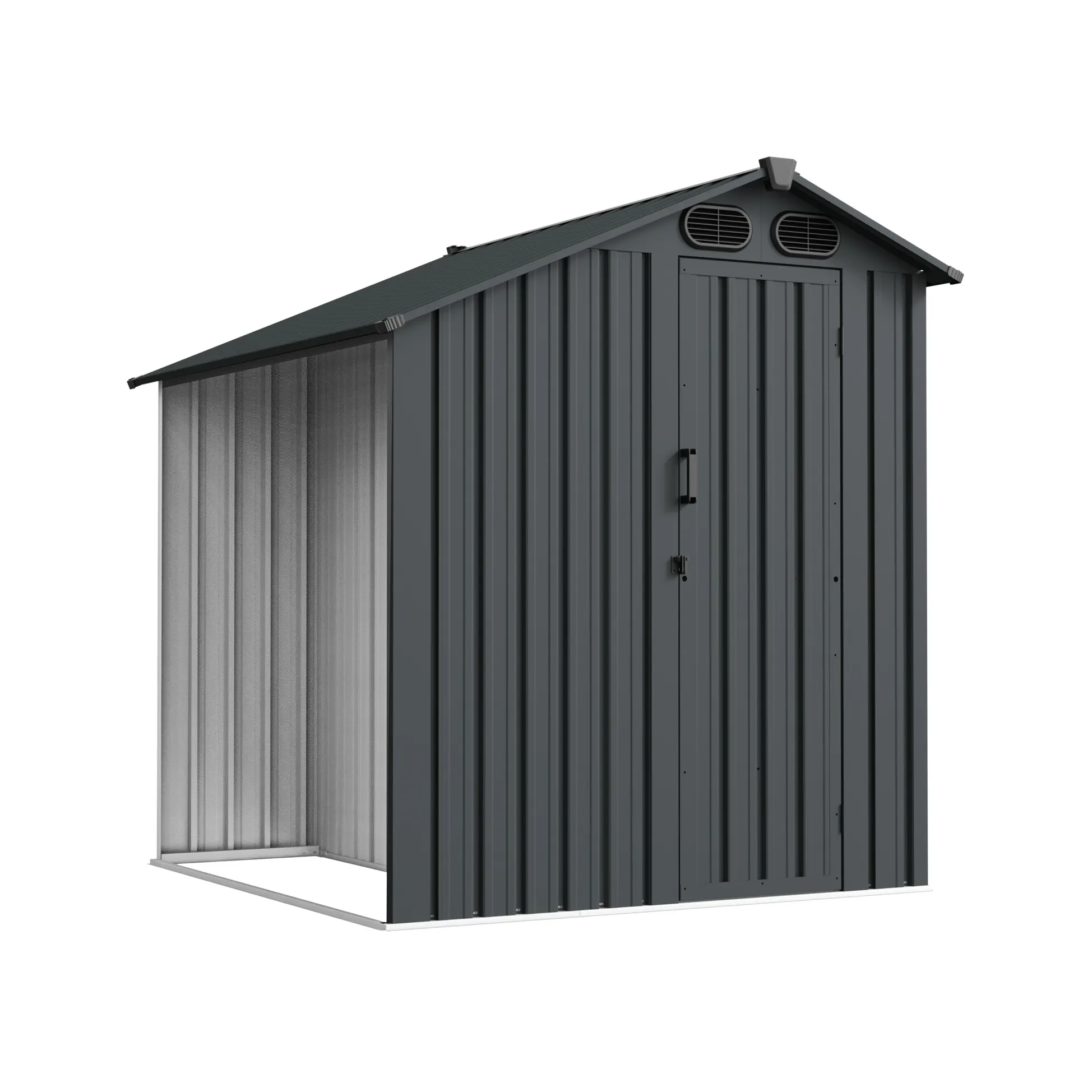 6 x 6 ft Special-Shaped Gable Roof Metal Storage Shed | KS 1 6x6-ft-special-shaped-gable-roof-metal-storage-shed-ks-product-1