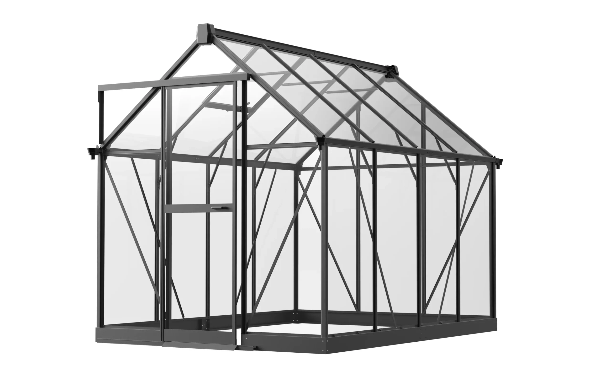 6 x 8 ft Aluminium Gable Roof Greenhouse with Glass Panels | S Series 1 6x8-ft-aluminium-gable-roof-greenhouse-with-glass-panels-s-series-product-1-scaled