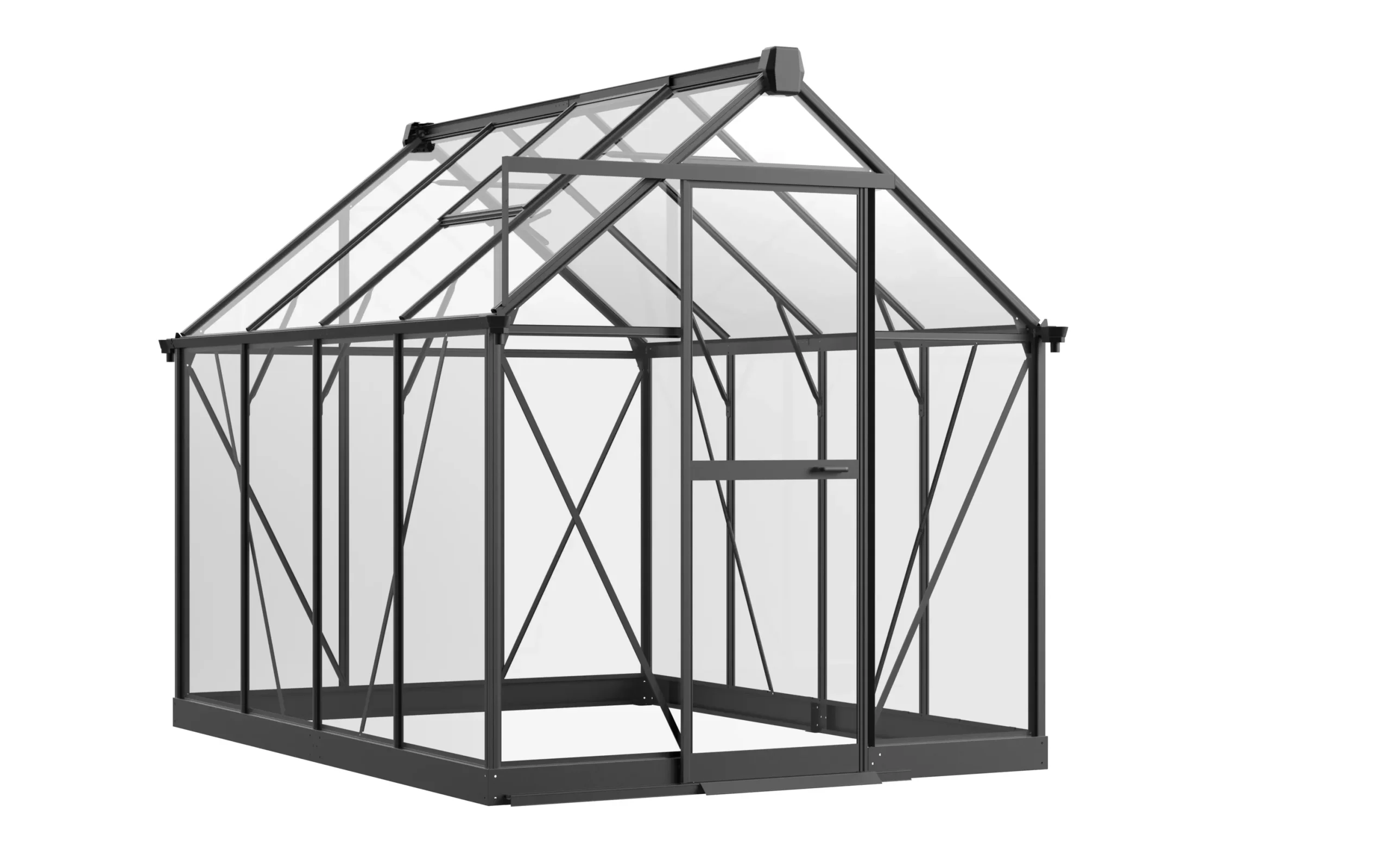 6 x 8 ft Aluminium Gable Roof Greenhouse with Glass Panels | S Series 2 6x8-ft-aluminium-gable-roof-greenhouse-with-glass-panels-s-series-product-2-scaled