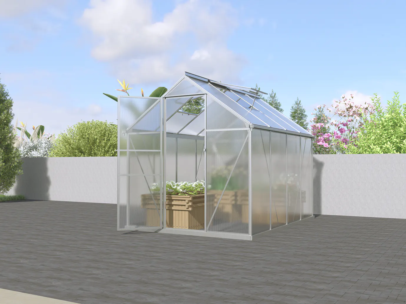 6x8-ft-aluminium-gable-roof-greenhouse-with-polycarbonate-panels-s-series-scene-9