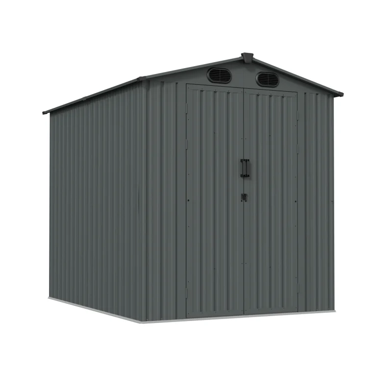 6 x 8 ft Gable Roof Metal Storage Shed | KS 7 6x8-ft-high-gable-roof-metal-storage-shed-ks-product-1