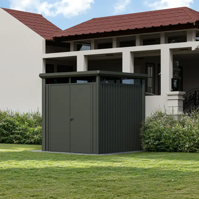 7x7-ft-flat-roof-metal-storage-shed-vertex-scene-1