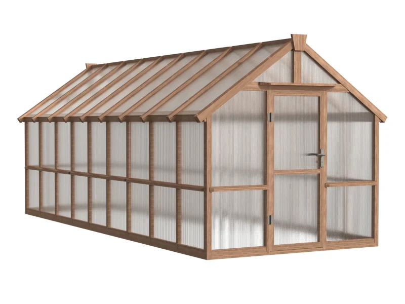 8 ft Wooden Gable Greenhouse with Full-Height Polycarbonate Panels 3 8-ft-wooden-gable-greenhouse-with-full-height-polycarbonate-panels-product-1