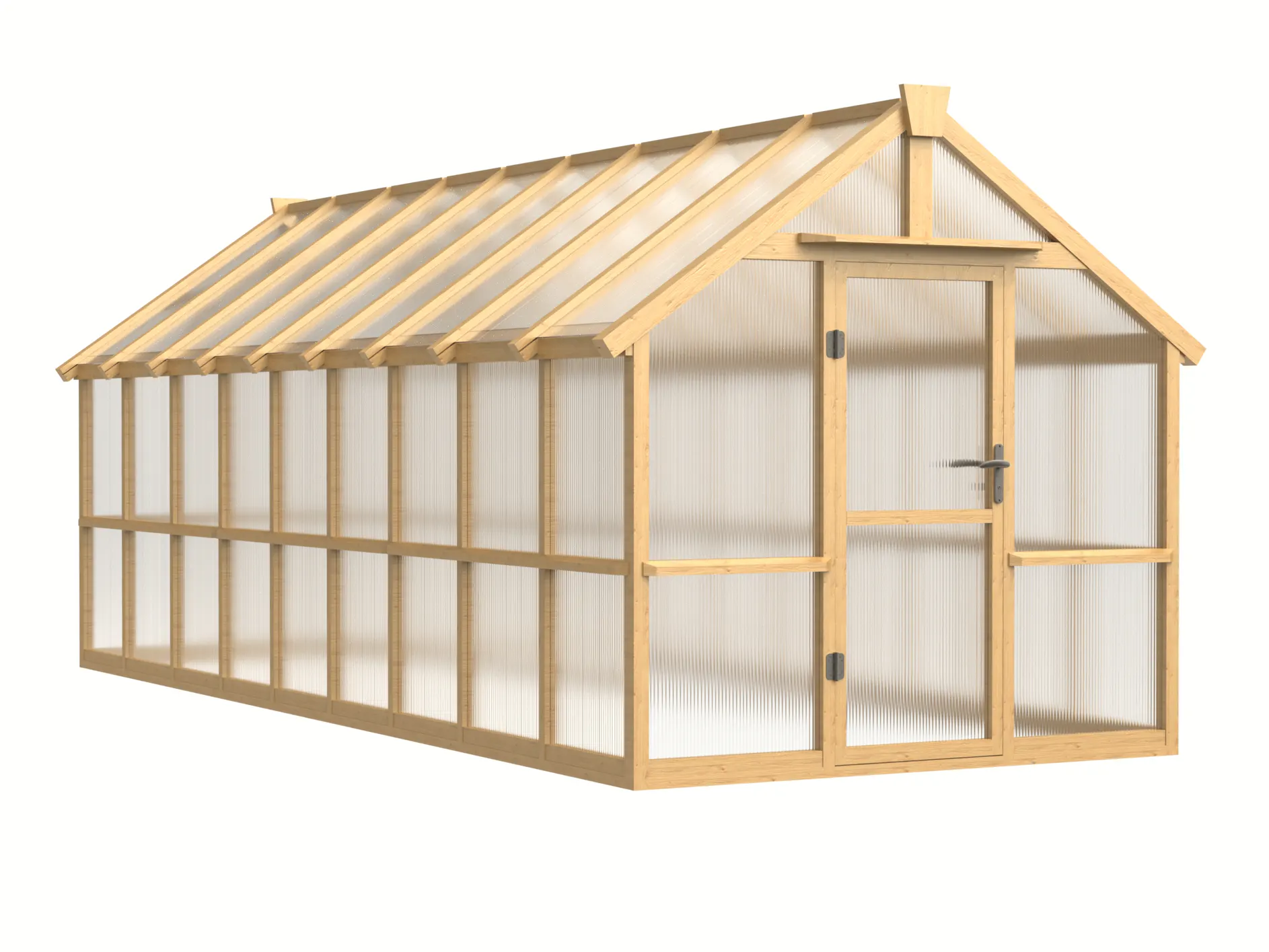 8 ft Wooden Gable Greenhouse with Full-Height Polycarbonate Panels 2 8-ft-wooden-gable-greenhouse-with-full-height-polycarbonate-panels-product-2