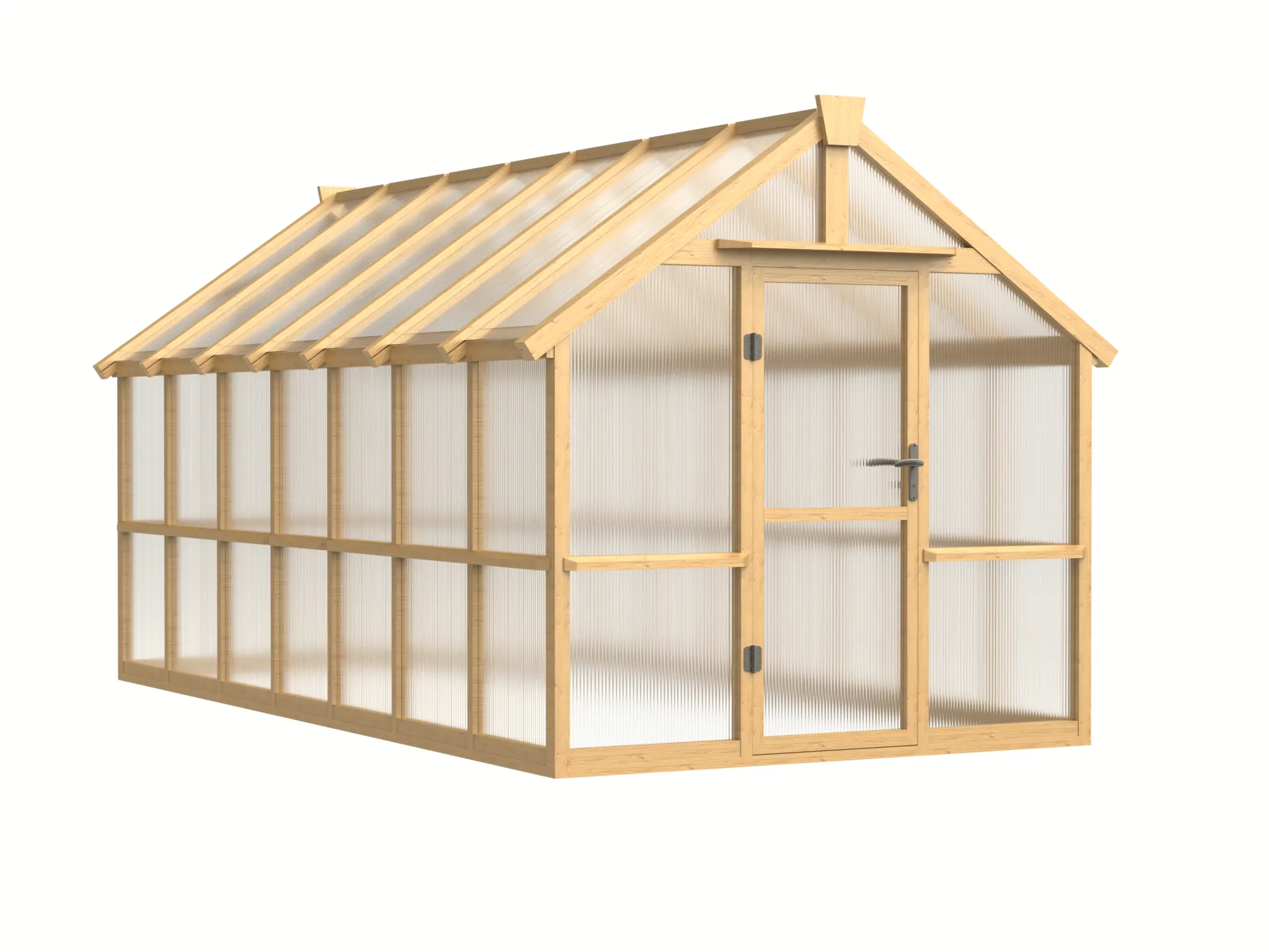 8 ft Wooden Gable Greenhouse with Full-Height Polycarbonate Panels 3 8-ft-wooden-gable-greenhouse-with-full-height-polycarbonate-panels-product-3