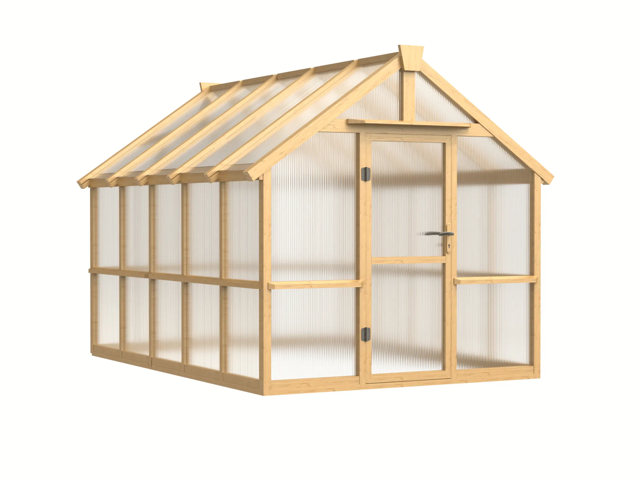 8 ft Wooden Gable Greenhouse with Full-Height Polycarbonate Panels 4 8-ft-wooden-gable-greenhouse-with-full-height-polycarbonate-panels-product-4