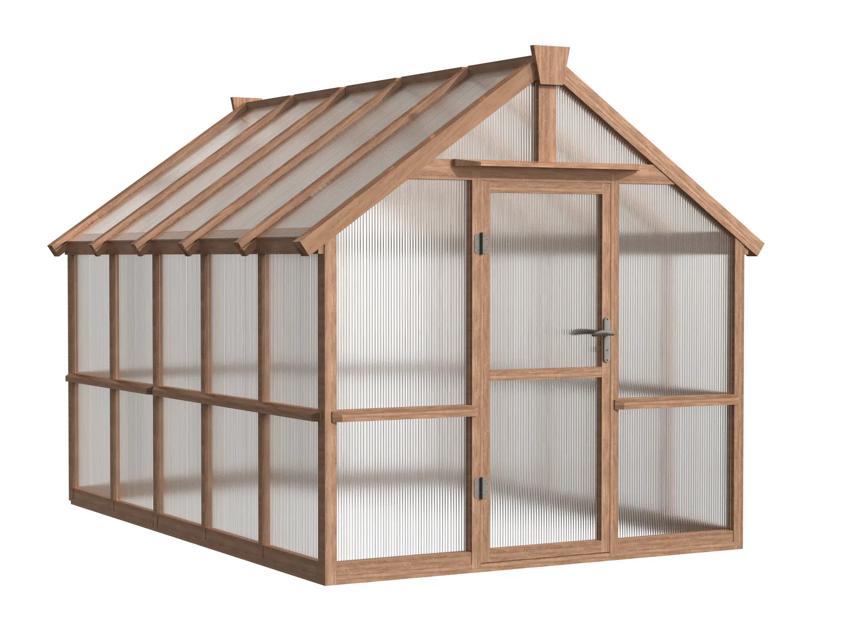 8 ft Wooden Gable Greenhouse with Full-Height Polycarbonate Panels 5 8-ft-wooden-gable-greenhouse-with-full-height-polycarbonate-panels-product-5