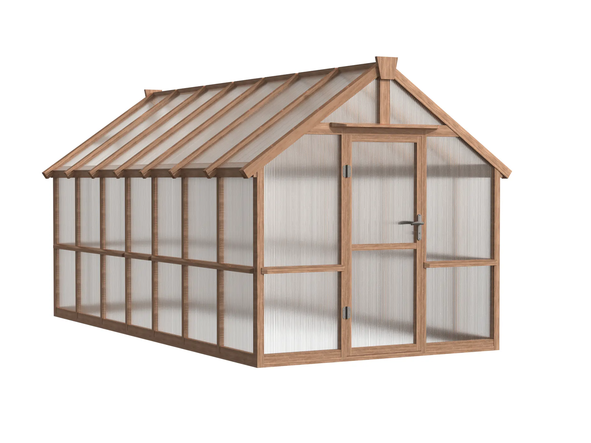 8 ft Wooden Gable Greenhouse with Full-Height Polycarbonate Panels 6 8-ft-wooden-gable-greenhouse-with-full-height-polycarbonate-panels-product-6