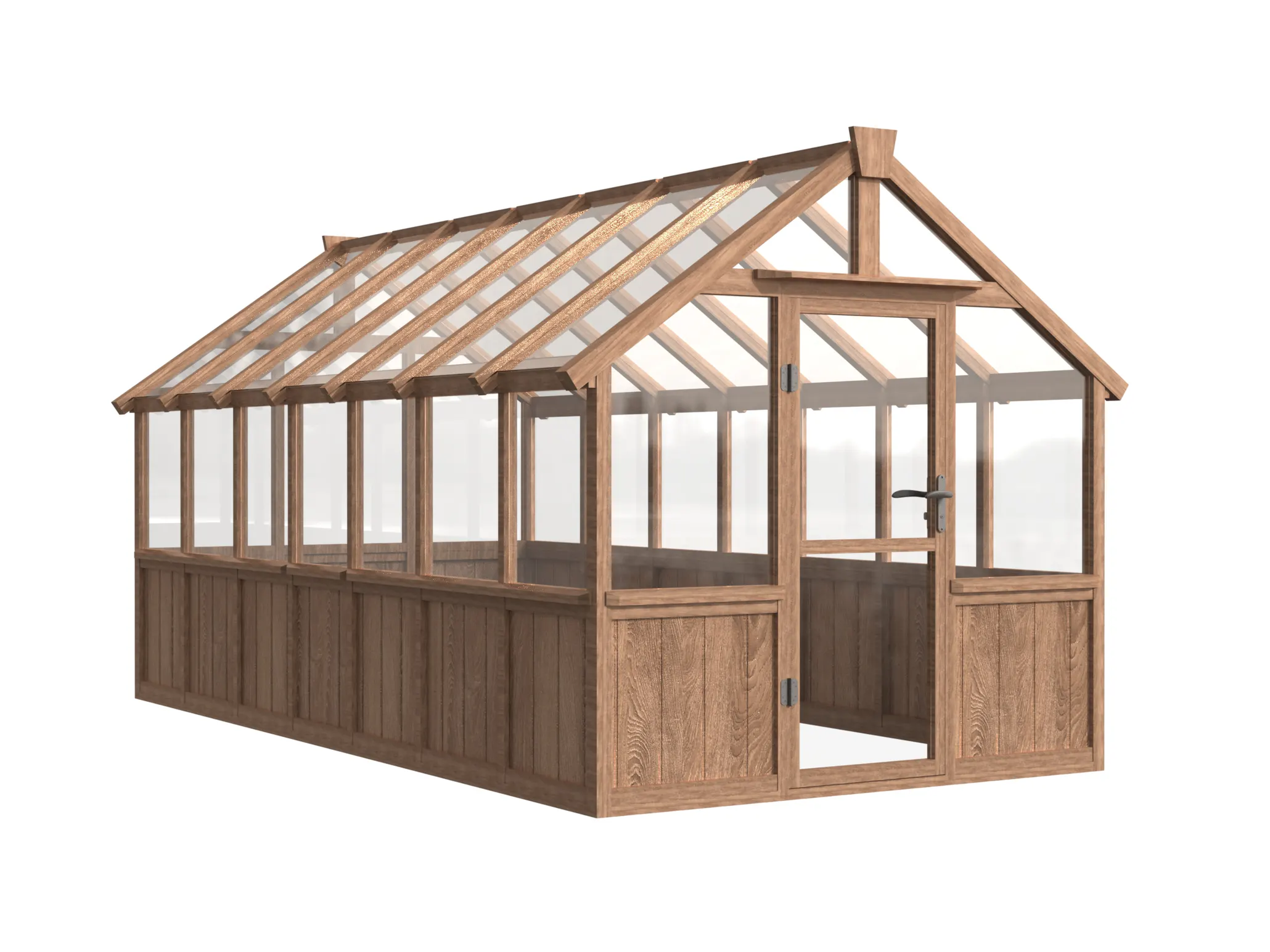 8 ft Wooden Gable Greenhouse with Solid Wood Base and Glass Panels 3 8-ft-wooden-gable-greenhouse-with-solid-wood-base-and-glass-panels-product-3