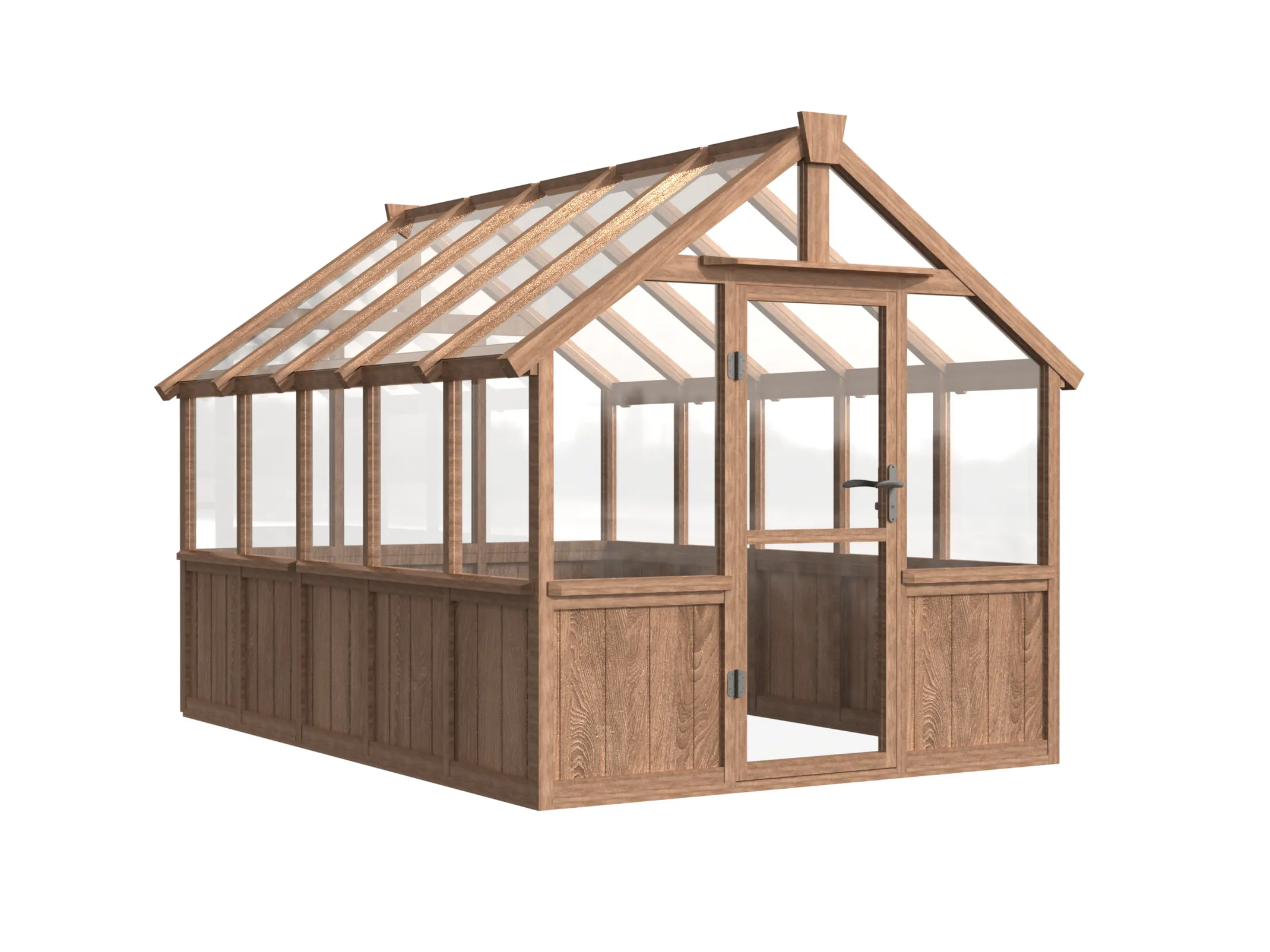 8 ft Wooden Gable Greenhouse with Solid Wood Base and Glass Panels 4 8-ft-wooden-gable-greenhouse-with-solid-wood-base-and-glass-panels-product-4