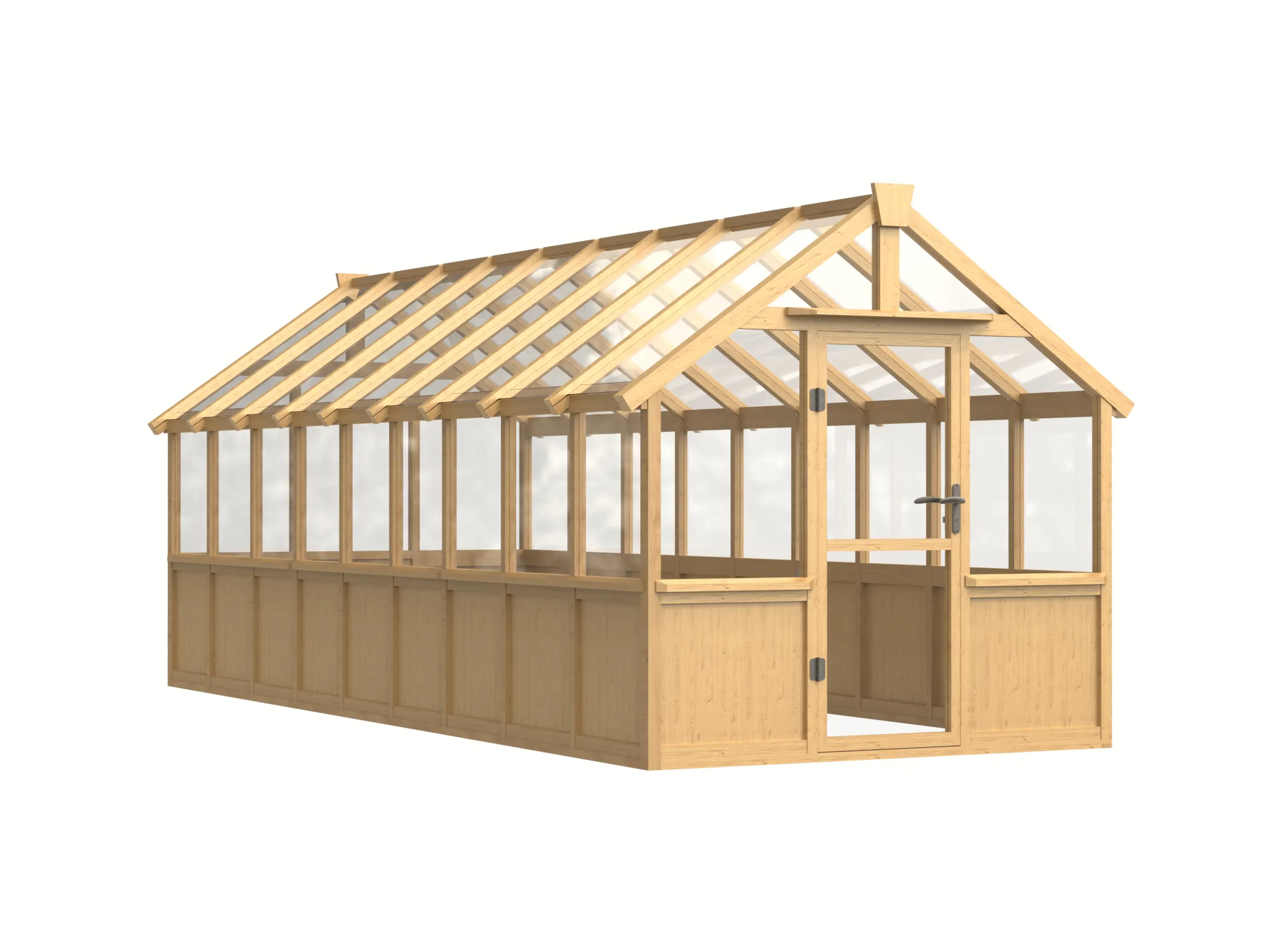 8 ft Wooden Gable Greenhouse with Solid Wood Base and Glass Panels 5 8-ft-wooden-gable-greenhouse-with-solid-wood-base-and-glass-panels-product-5