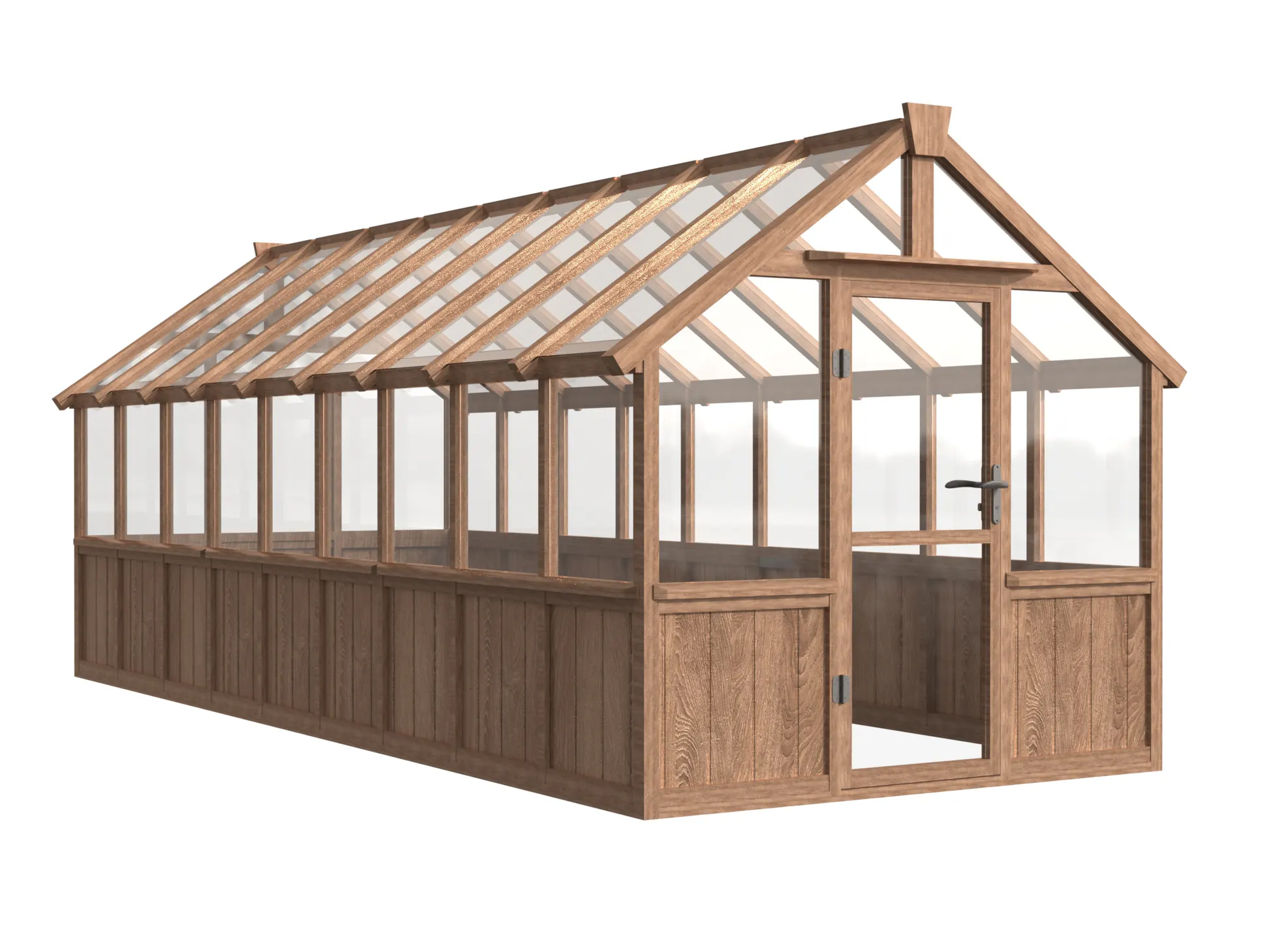8 ft Wooden Gable Greenhouse with Solid Wood Base and Glass Panels 6 8-ft-wooden-gable-greenhouse-with-solid-wood-base-and-glass-panels-product-6
