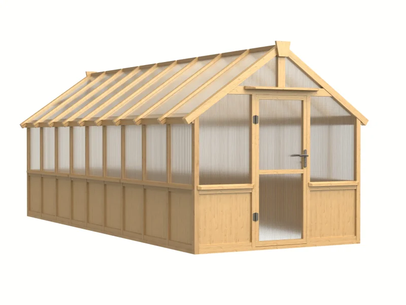 8 ft Wooden Gable Greenhouse with Solid Wood Base and Polycarbonate Panels 1 8-ft-wooden-gable-greenhouse-with-solid-wood-base-and-polycarbonate-panels-product-1