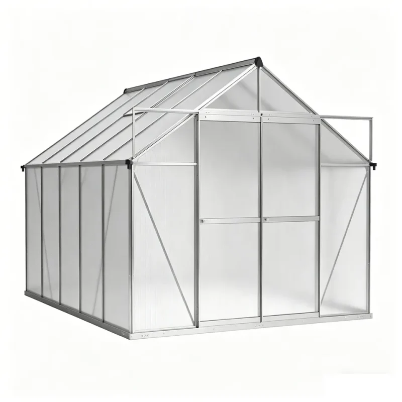 8 x 10 ft Aluminium Gable Roof Greenhouse | L Series 1 8x10-ft-aluminium-gable-roof-greenhouse-l-series-product-1