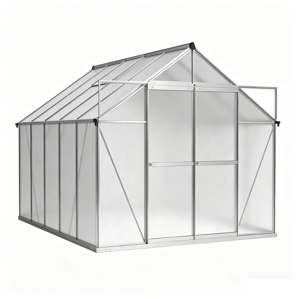 8 x 10 ft Aluminium Gable Roof Greenhouse | L Series 1 8x10-ft-aluminium-gable-roof-greenhouse-l-series-product-1