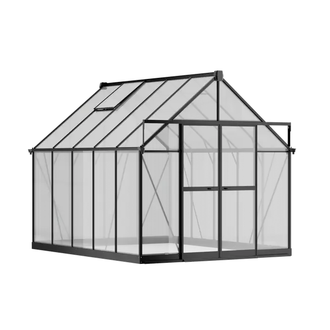 8 x 10 ft Aluminium Gable Roof Greenhouse with Polycarbonate Panels | S Series 11 8x10-ft-aluminium-gable-roof-greenhouse-with-polycarbonate-panels-s-series-product-1