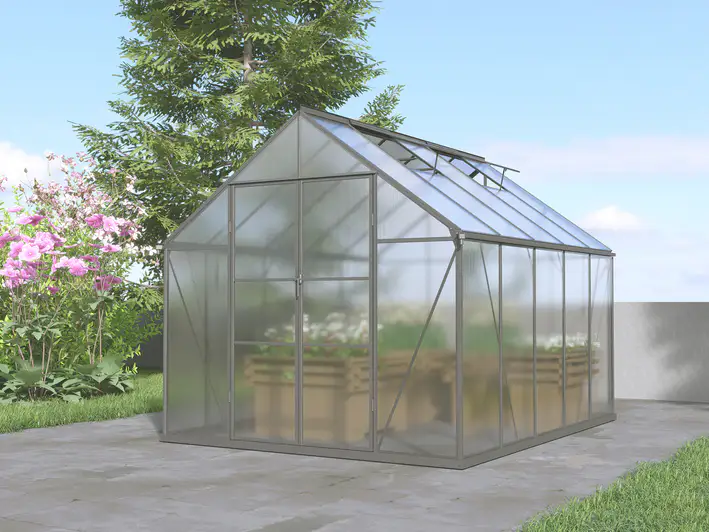 8x10-ft-aluminium-gable-roof-greenhouse-with-polycarbonate-panels-s-series-scene-1