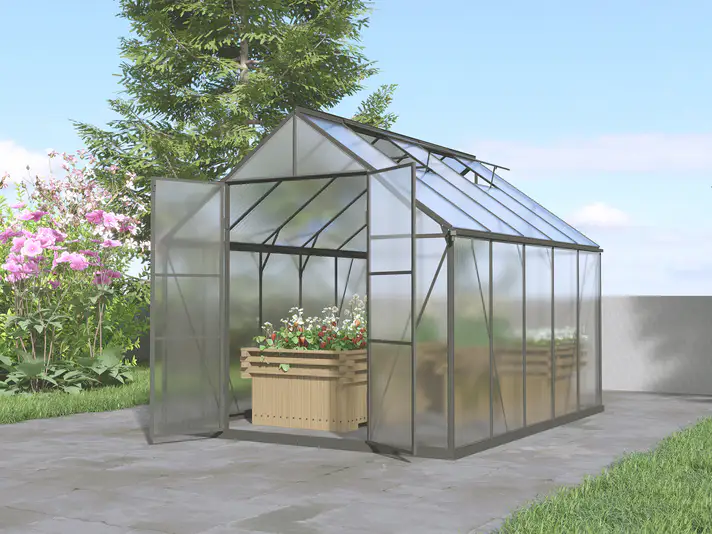 8x10-ft-aluminium-gable-roof-greenhouse-with-polycarbonate-panels-s-series-scene-7