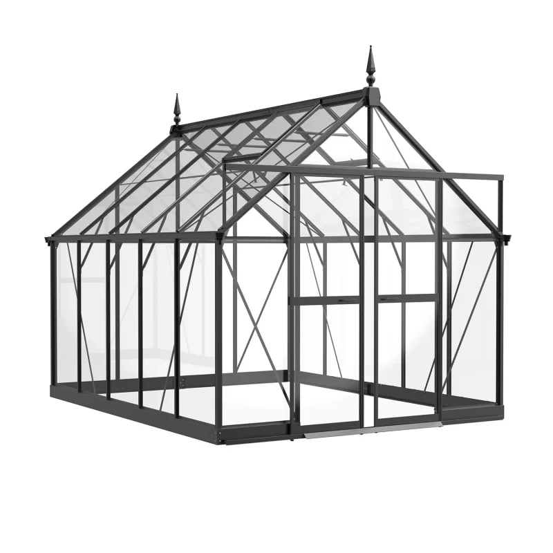 8 x 10 ft Aluminium Victorian Greenhouse with Glass Panels | S Series 11 8x10-ft-aluminium-victorian-greenhouse-with-glass-panels-s-series-product-1