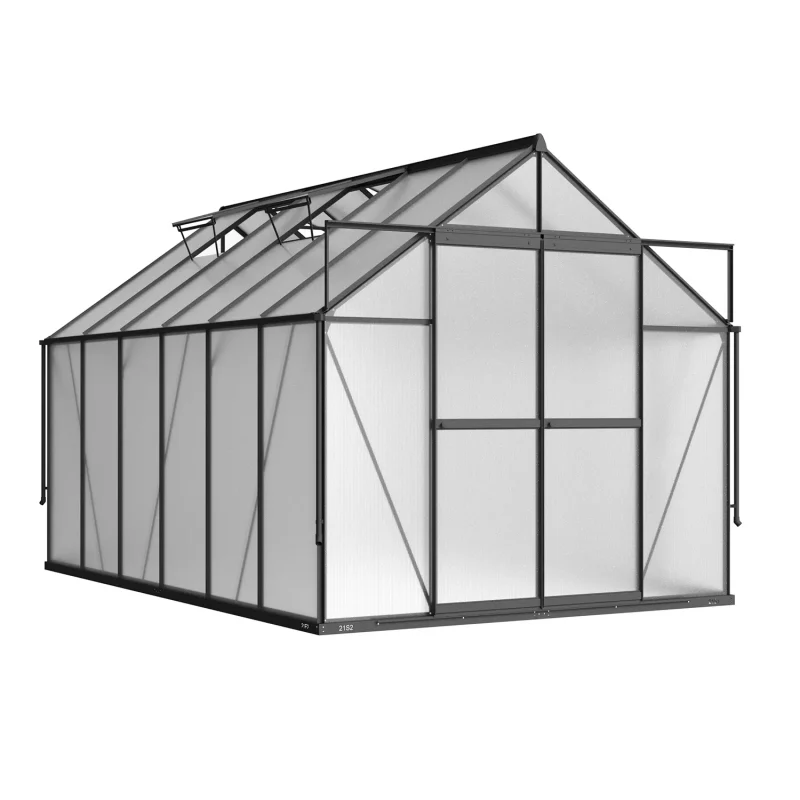 8 x 12 ft Aluminium Gable Roof Greenhouse | L Series 12 8x12-ft-aluminium-gable-roof-greenhouse-l-series-product-1