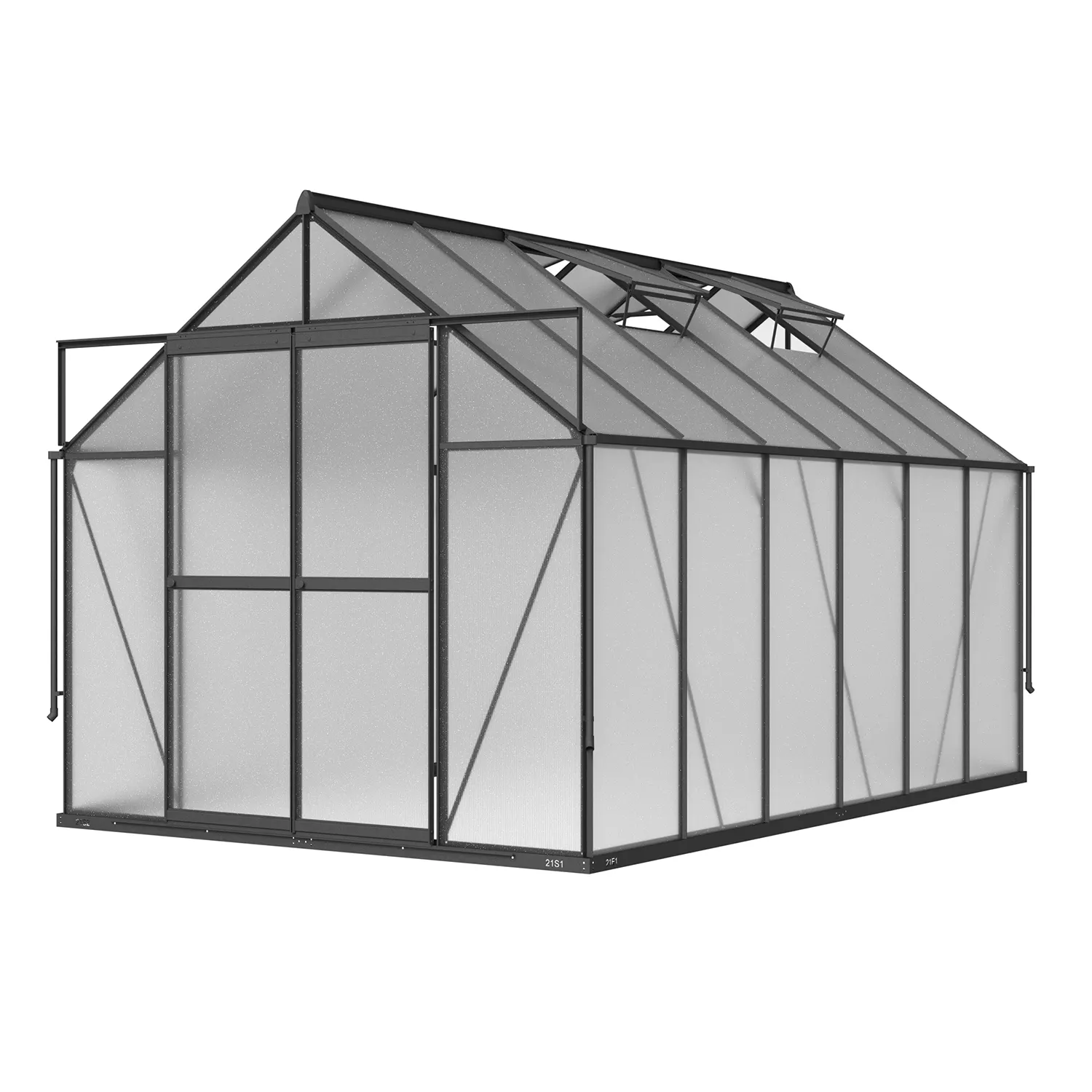 8 x 12 ft Aluminium Gable Roof Greenhouse | L Series 3 8x12-ft-aluminium-gable-roof-greenhouse-l-series-product-3