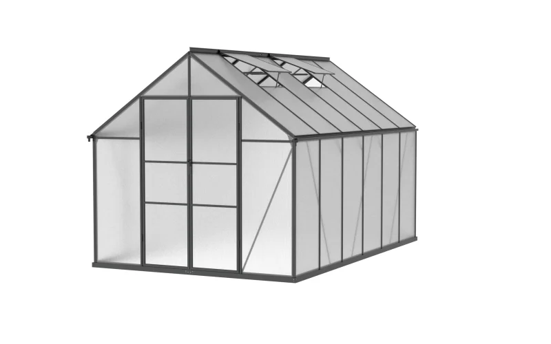 8 x 12 ft Aluminium Gable Roof Greenhouse with Polycarbonate Panels | S Series 10 8x12-ft-aluminium-gable-roof-greenhouse-with-polycarbonate-panels-s-series-product-1