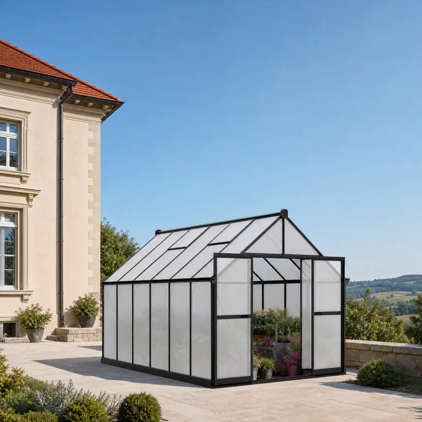 8x12-ft-aluminium-gable-roof-greenhouse-with-polycarbonate-panels-s-series-scene-9