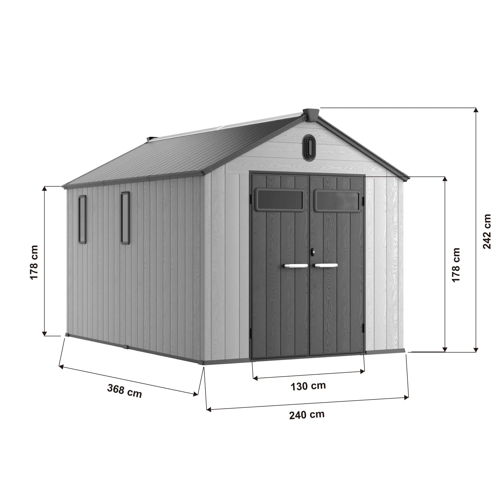 8x12-ft-gable-roof-resin-storage-shed-kc2-linedrawing-3
