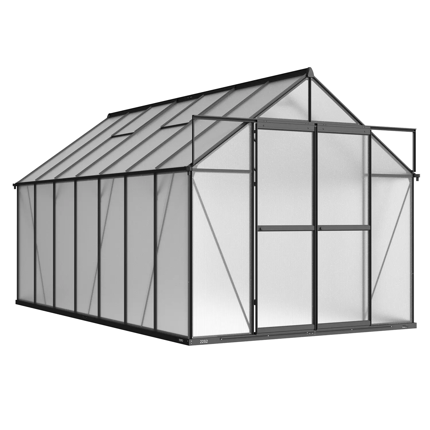 8 x 14 ft Aluminium Gable Roof Greenhouse | L Series 1 8x14-ft-aluminium-gable-roof-greenhouse-l-series-product-1