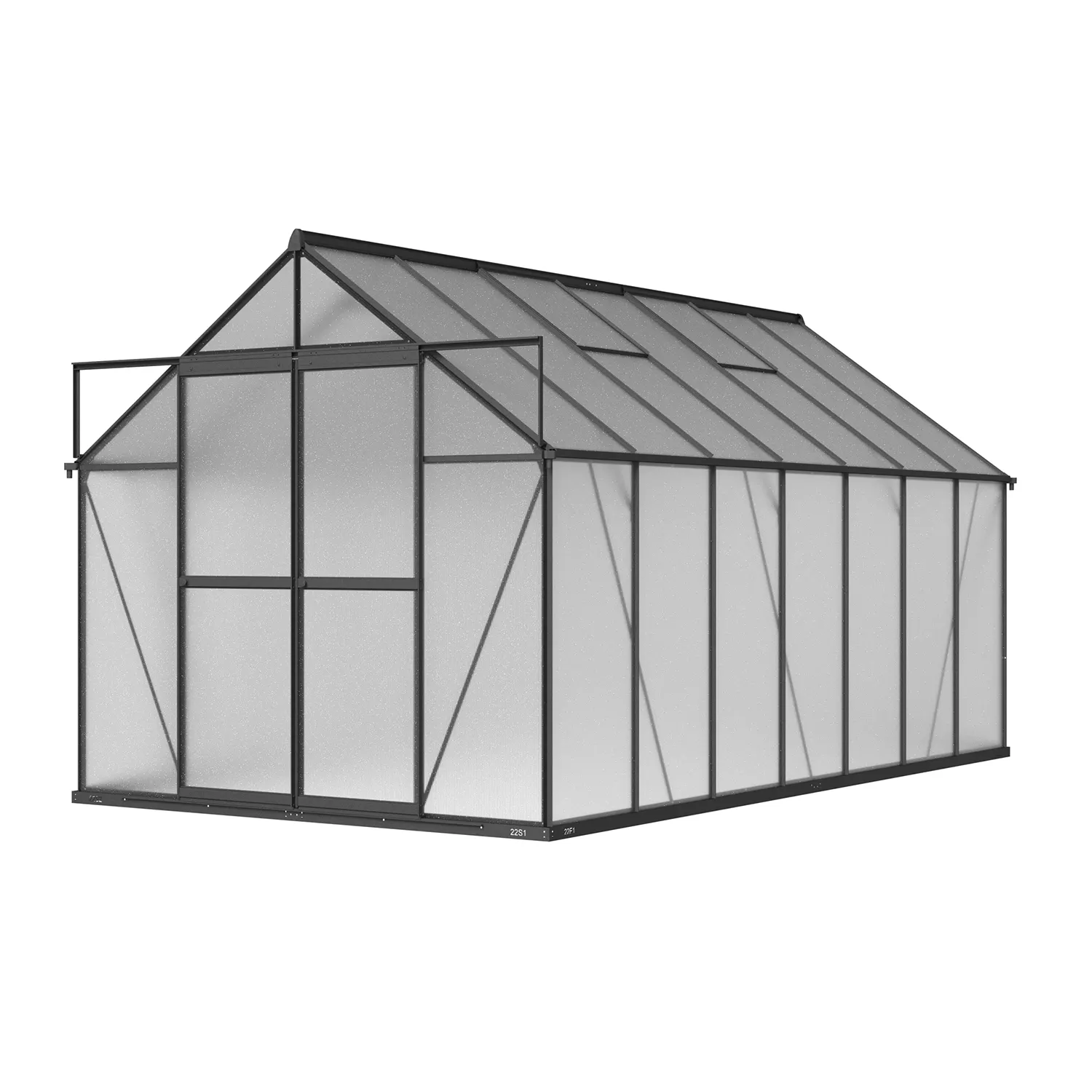 8 x 14 ft Aluminium Gable Roof Greenhouse | L Series 2 8x14-ft-aluminium-gable-roof-greenhouse-l-series-product-2