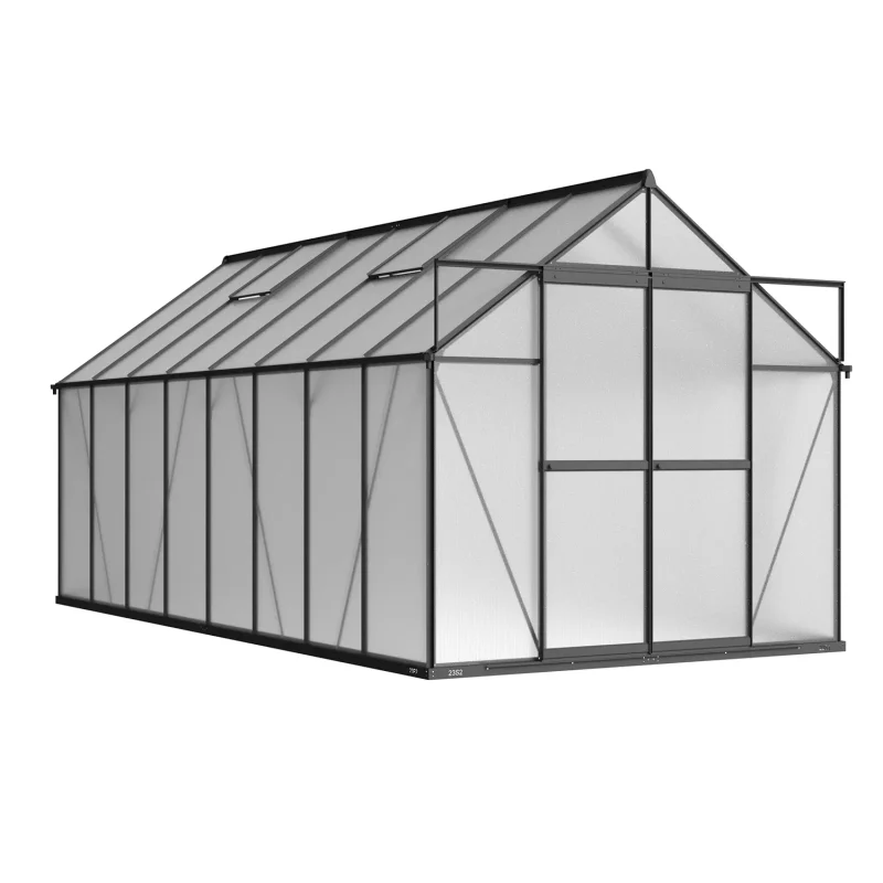 8 x 16 ft Aluminium Gable Roof Greenhouse | L Series 10 8x16-ft-aluminium-gable-roof-greenhouse-l-series-product-1